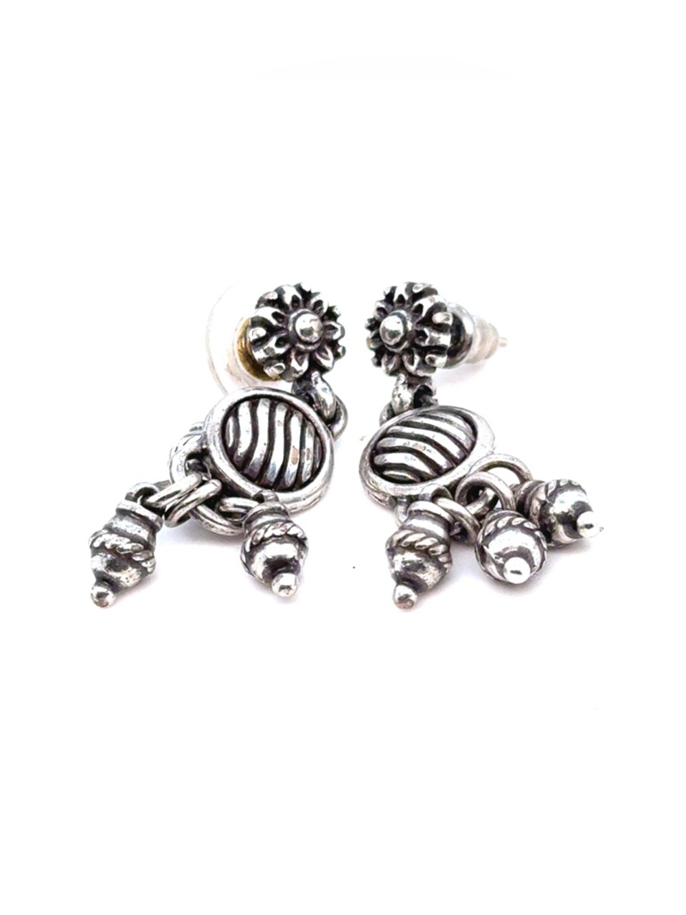 Brighton Silver-Tone Floral‎ Drop Earrings